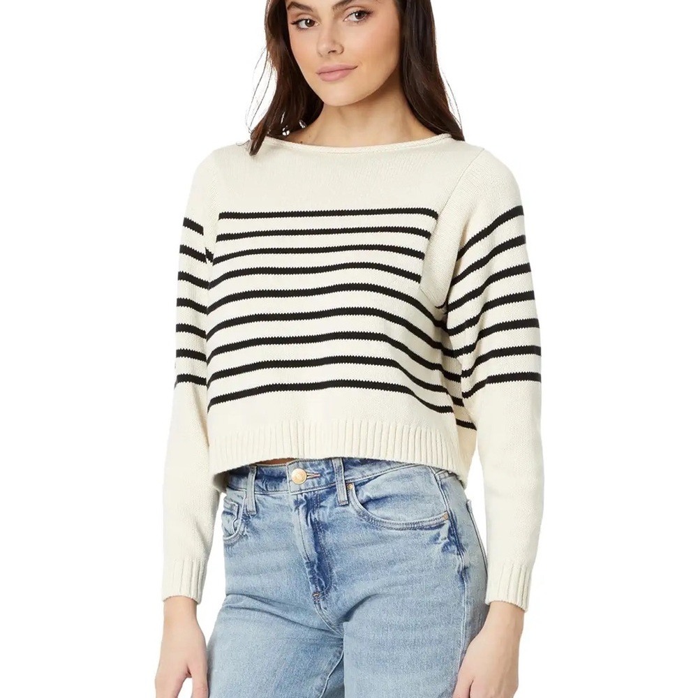 Madewell Rolled-Neck Pullover Sweater in Stripe